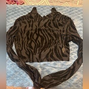 Black Zebra Print Women's Top